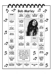 Bob Marley trivia game, reading comp,  questionnaire and  key