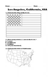 English worksheet: Simple Worksheet To Review Facts about California
