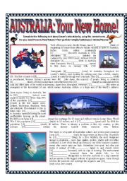 Tense Review - Australia: Your New Home - All Tenses: Past/Present/Future