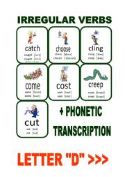 Set2: Irregular verbs cards + phonetic transcription