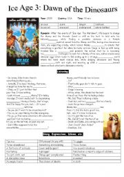 English Worksheet: Ice Age 3: Dawn of the Dinosaurs