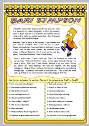 BART SIMPSONS DAILY ROUTINES