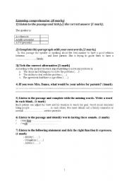 English Worksheet: mid term test 