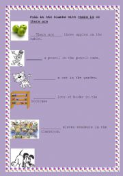 English Worksheet: there is there are