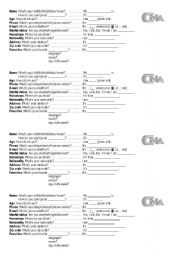 English worksheet: personal info check out