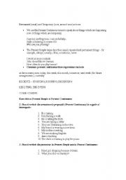 English Worksheet: Present Simple & Continuous