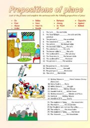 prepositions of place - ON , UNDER, AMONG, BETWEEN,IN FRONT OF, BESIDE, NEXT TO......
