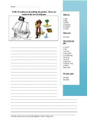 English Worksheet: Describing a picture