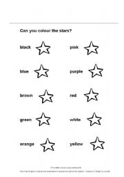 English Worksheet: Colour stars