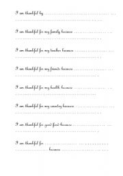 English worksheet: Thanksgiving