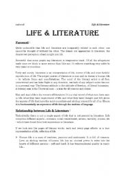 English worksheet: Life & Literature