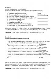 English Worksheet: Exercises on Present Tenses