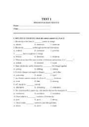 English worksheet: Test Dien