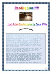 Reading time!!! OSCAR WILDEs Lors Arthur Saviles CRIME  (Excerpt from Chapter II) - reading & vocabulary activities. DETECTIVE SEMANTIC FIELD (3 pages - COMPLETE KEY included) 