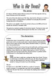 English Worksheet: Who is Mr Bean?