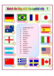 Match the flags with the capital cities