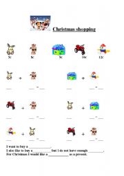 English worksheet: christmas shopping