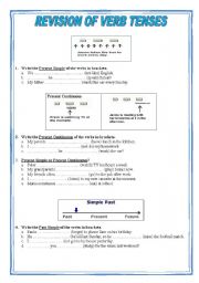 English Worksheet: Revision of verb tenses (Part 1)