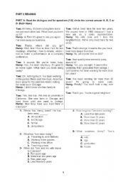 English Worksheet: a 7th grade exam