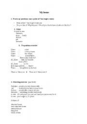 English Worksheet: My home