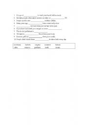 English worksheet: Voc test for intermediate esl learners