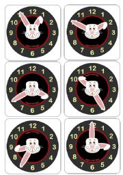 Telling the time with Hunny Bunny - More clock/time flashcards (incl. words cards -EDITABLE)