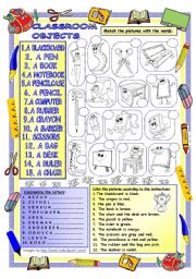Elementary Vocabulary Series 20 - Classroom Objects