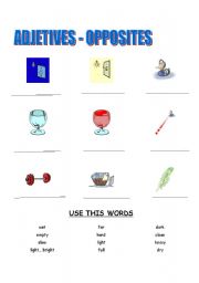 English worksheet: Adjetives/ opposites