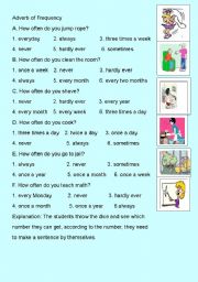 English Worksheet: How often do you....? Help the students understand the frequency words better.