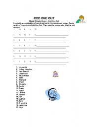 English worksheet: ODD ONE OUT