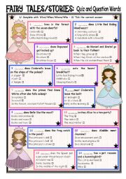 Fairy Tales/ Stories (20) Quiz and Question Words