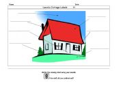 English worksheet: Label a cottage picture