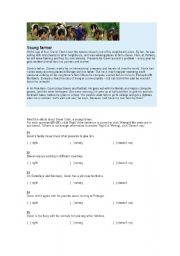 English Worksheet: Young Farmer