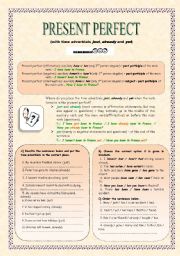 Present Perfect (with time adverbials just, already and yet) - ESL ...