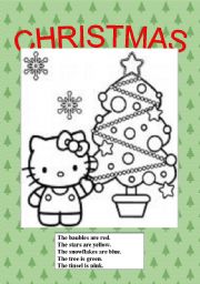 Kitty christmas to colour