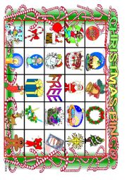 English Worksheet: Christmas Bingo boards 8-10 (of 10)  