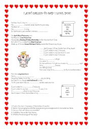 English Worksheet: I just called to say I love you