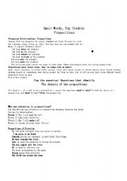 English Worksheet: preposition