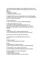 english worksheets gcse exam answers