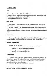 English worksheet: lesson plan- dates 