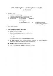 English worksheet: Little Red Riding Hood - politically correct version: lesson plan