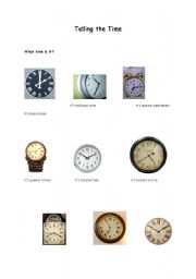 English Worksheet: Telling the time