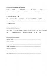 English worksheet: Exercises for to be