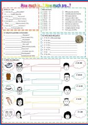 English Worksheet: How much is..? How much are...?