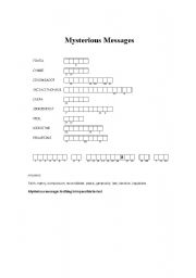 English Worksheet: Mysterious Messages