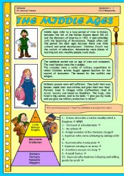 THE MIDDLE AGES FOR CHILDREN. 4 PAGES WITH ACTIVITIES