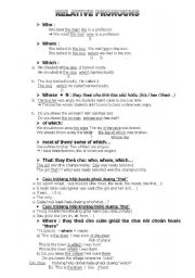 English Worksheet: Relative pronouns