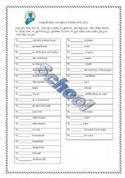 English Worksheet: activities connected with school