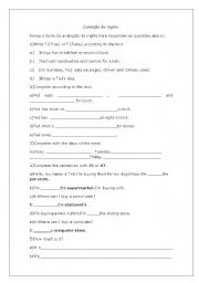English worksheet: Prepositons in or at