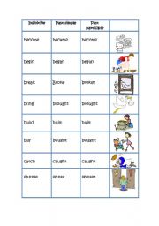 English worksheet: Irregular verbs list 2